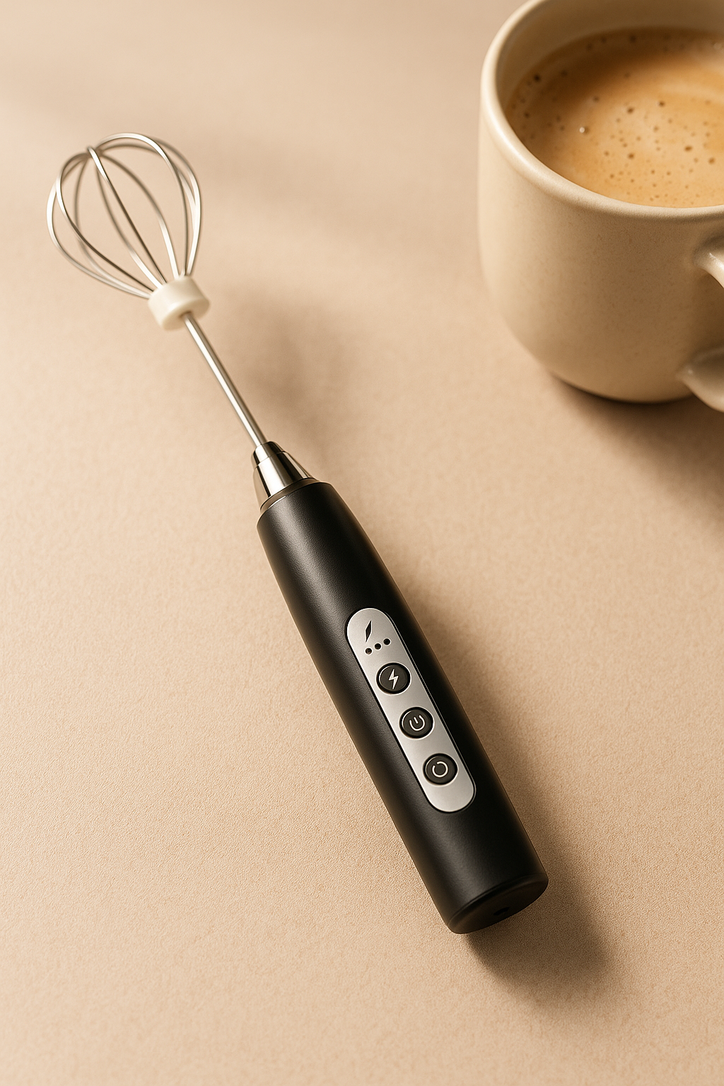 FROTHN Handheld Milk Frother – USB Rechargeable, 3 Speeds, 3 Whisks